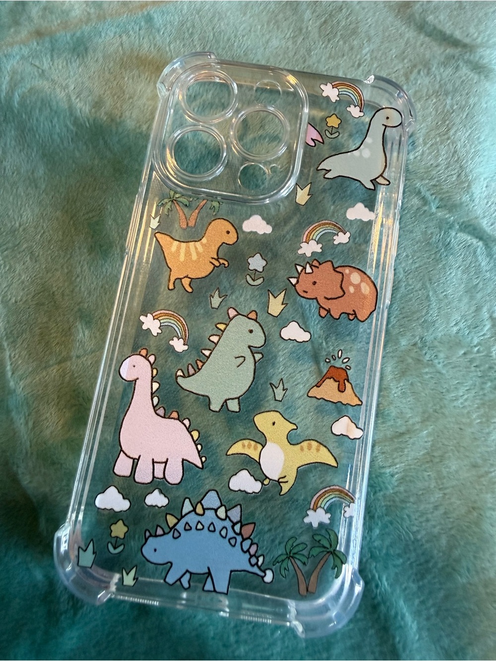 Clear Cute Dinosaur iPhone Case - 13 pro